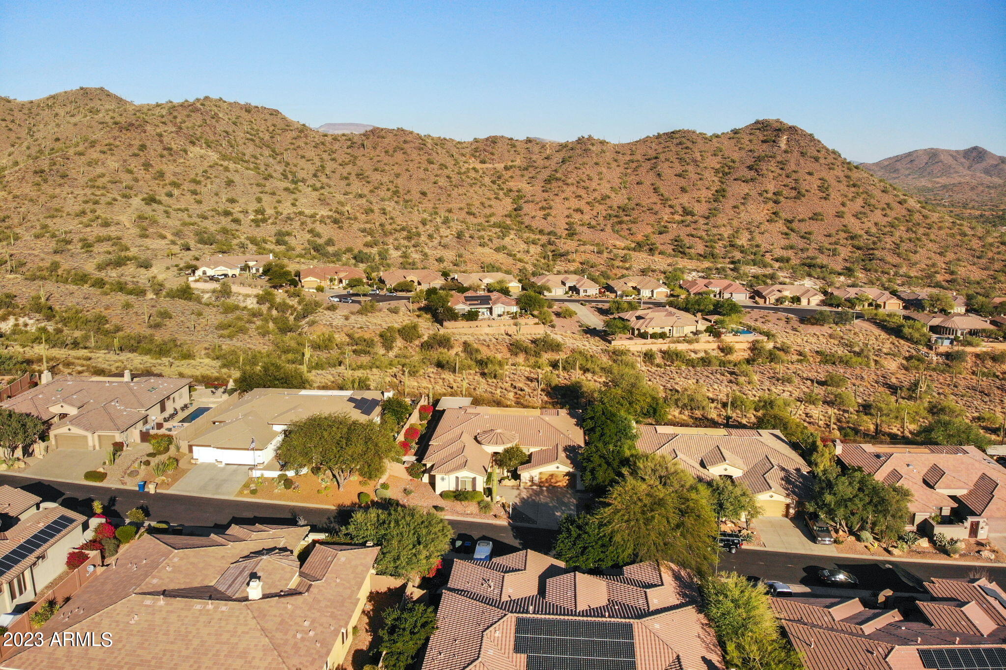 42409 North Back Creek Way Anthem, AZ 85086 - Photo 78 of 87 an aerial view of residential houses and outdoor space