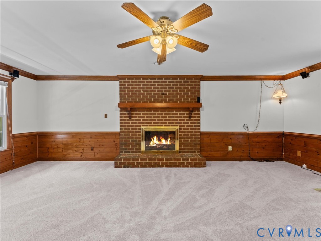 3524 Ludgate Road Chester, VA 23831 - Photo 10 of 44 Brick fireplace with a wood mantel, light-toned ca