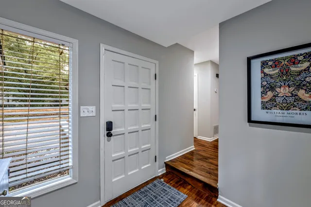 a room with cabinets