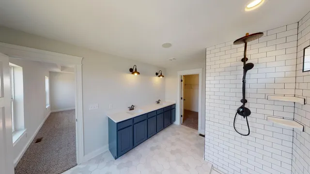 a bathroom with a shower
