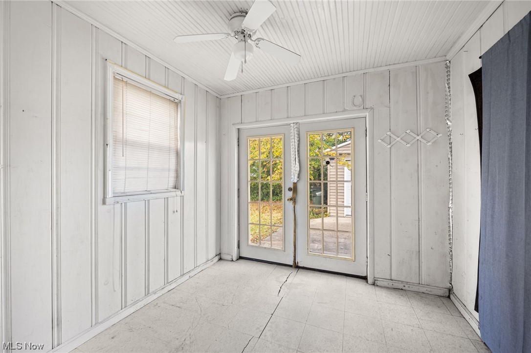 3799 Colony Road South Euclid, OH 44118 - Photo 14 of 34 Tiled spare room featuring french doors and ceiling fan