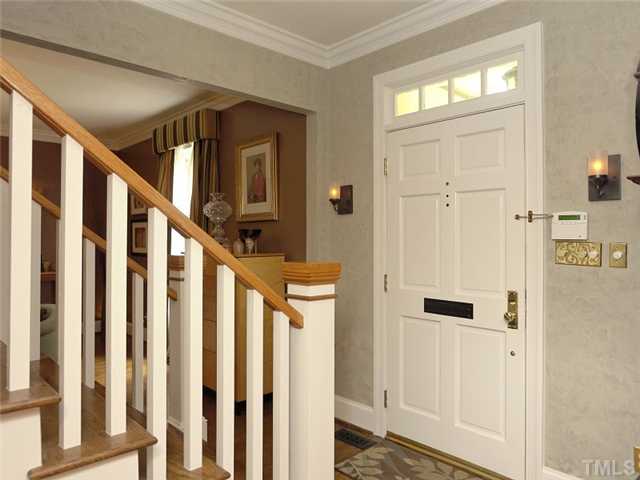 2520 Beechridge Road Raleigh, NC 27608 - Photo 2 of 25 Venetian plaster wall finish in the front foyer and stairwell.