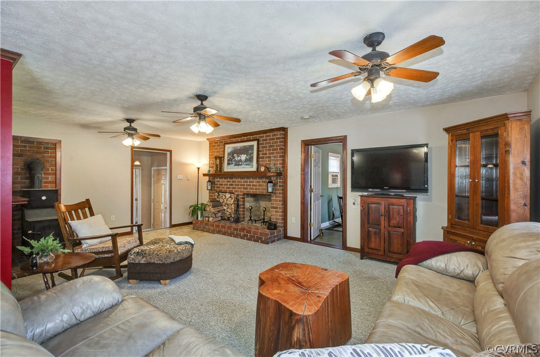 701 Clement Town Road Powhatan, VA 23139 - Photo 5 of 38 Views Of The Great Room With Brick Woodburning Fir