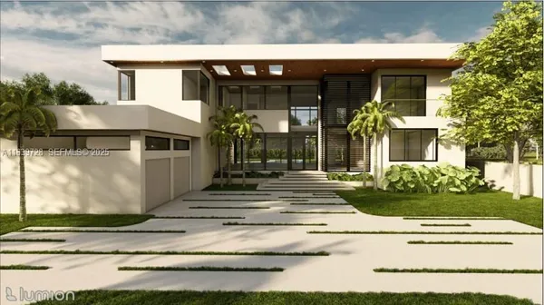 a view of an outdoor space and swimming pool