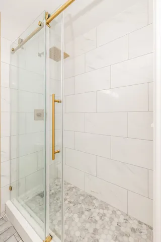 a bathroom with a shower