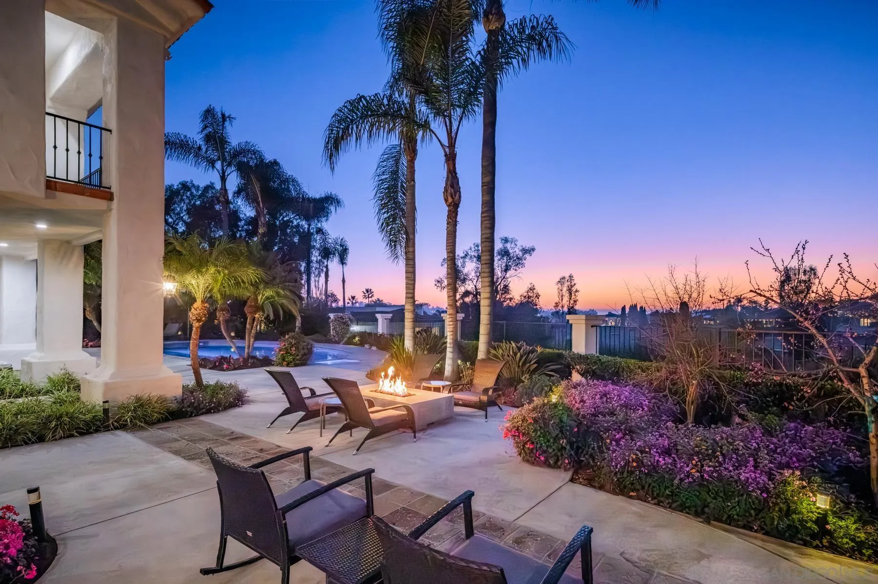 7430 St Andrews Road Rancho Santa Fe, CA 92067 - Photo 37 of 48 a view of a backyard with sitting area and furniture