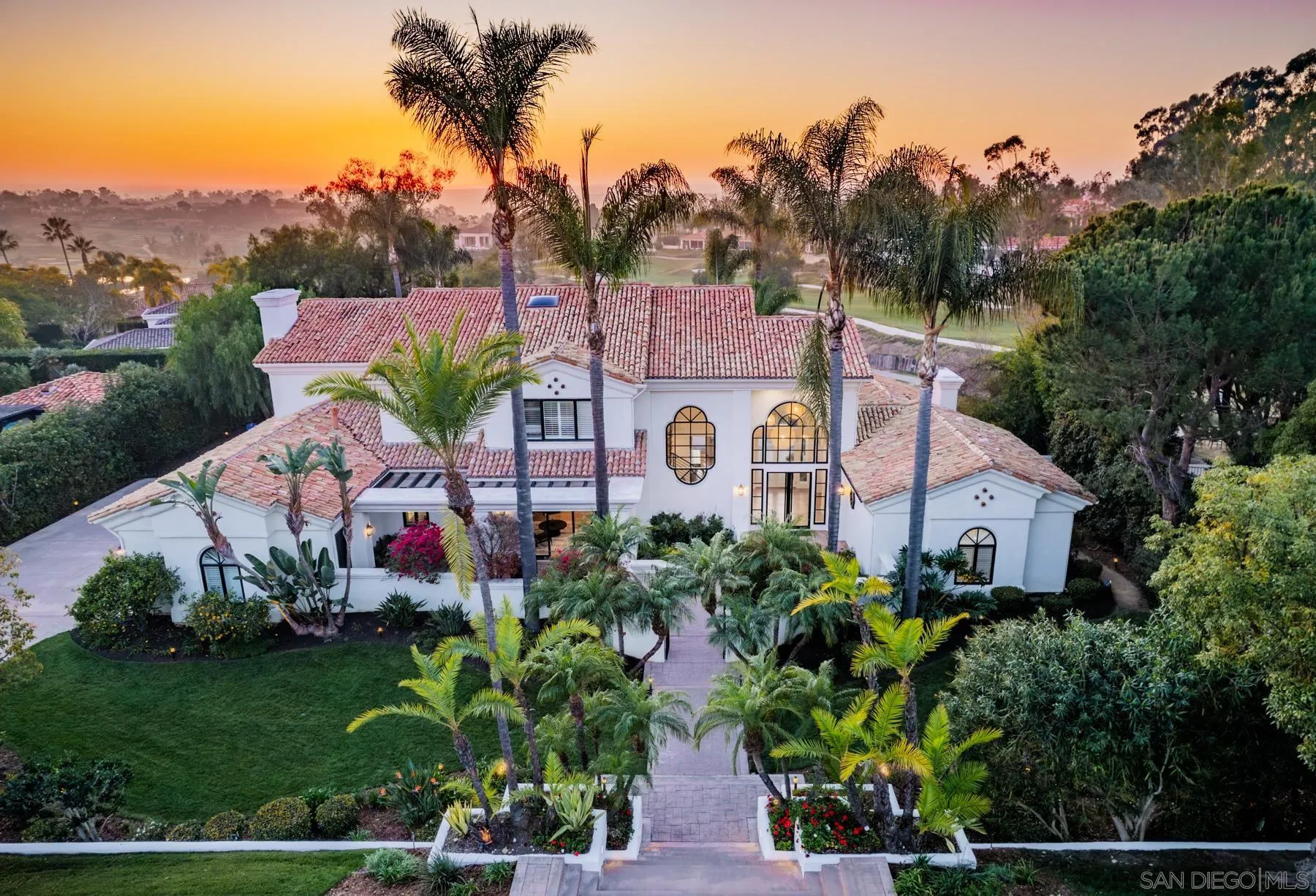7430 St Andrews Road Rancho Santa Fe, CA 92067 - Photo 46 of 48 an aerial view of a house with a garden and a tree