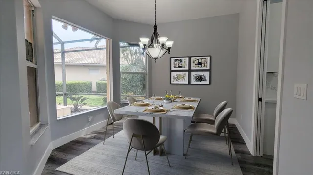 a dining room with a table or chairs and a dining table