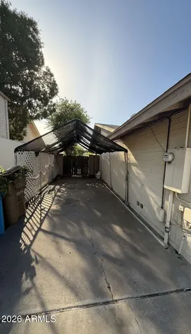 a view of a wooden door