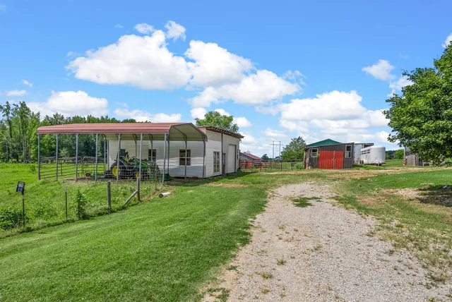 a view of a golf course with a lake