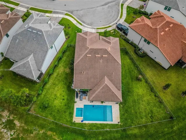 an aerial view of a house