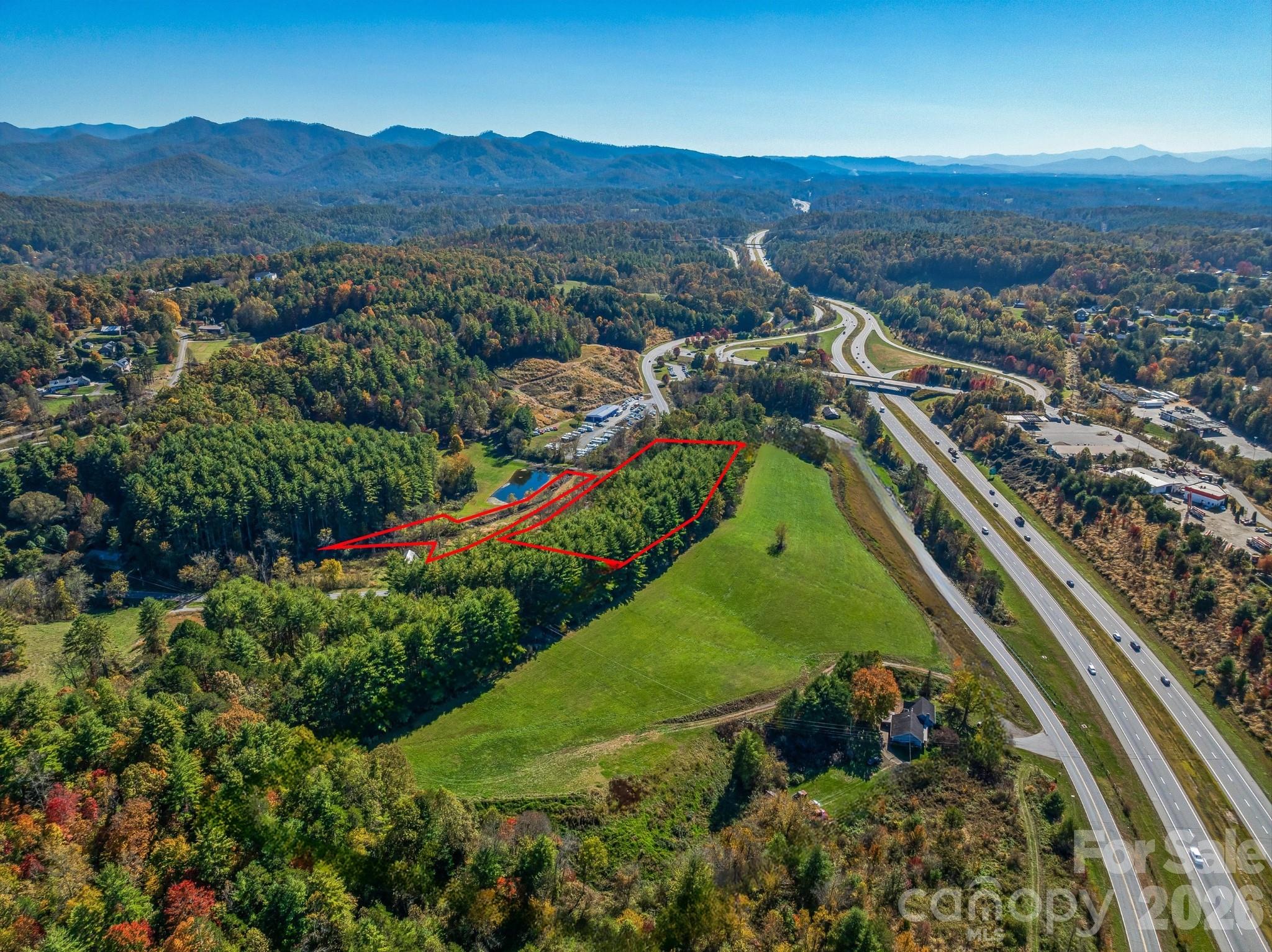 1075 Calvin Edney Road Mars Hill, NC 28754 - Photo 3 of 24 a view of a lush green hillside and a houses