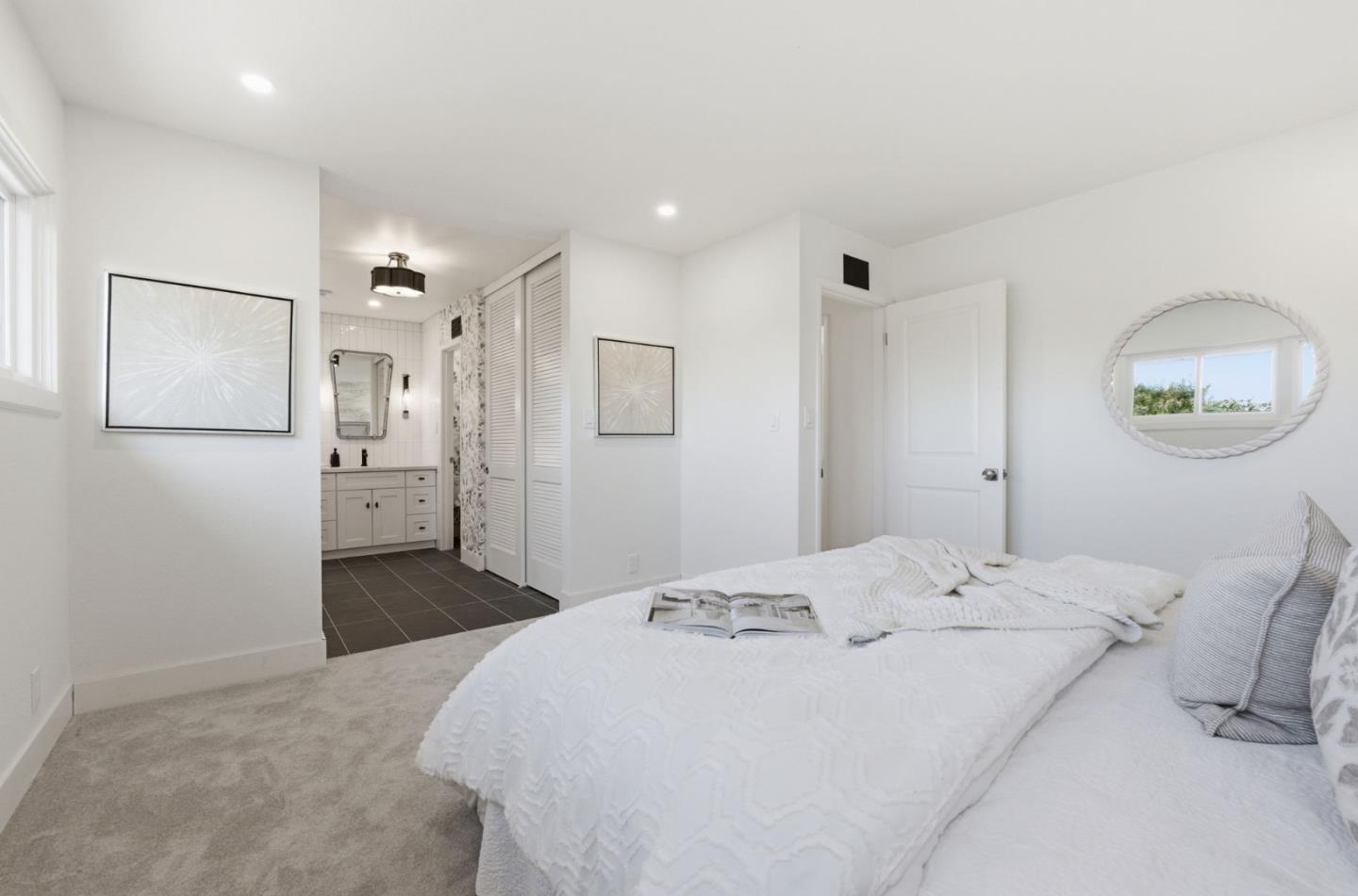 1003 Rosa Avenue Sunnyvale, CA 94086 - Photo 37 of 60 a spacious bedroom with a bed and a refrigerator