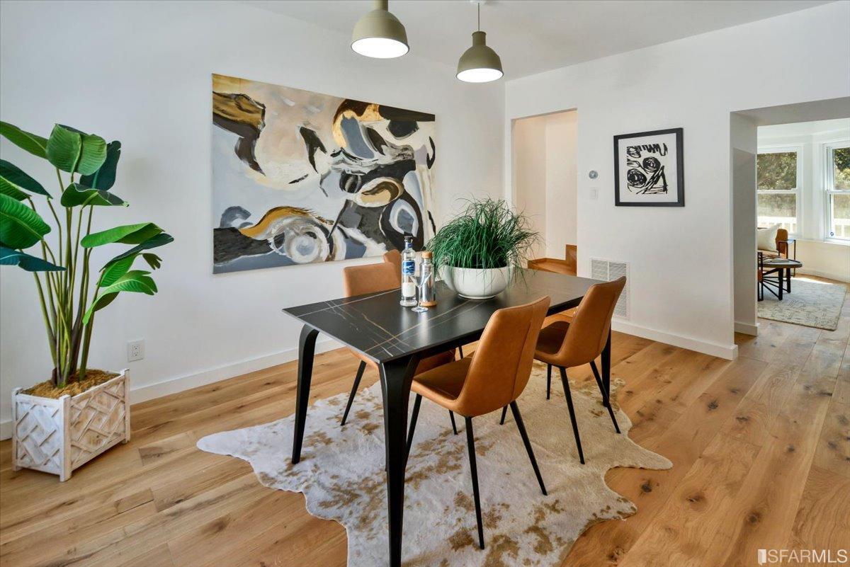 334 Holladay Avenue San Francisco, CA 94110 - Photo 8 of 36 a view of a dining room with furniture and wooden floor