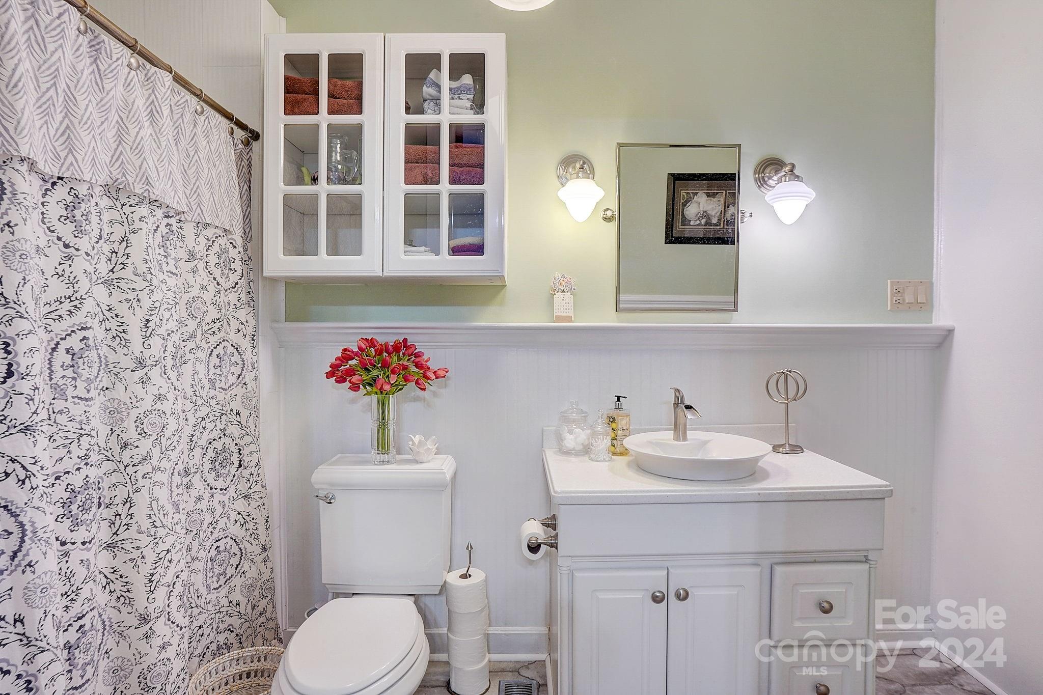 179 Union Street South Concord, NC 28025 - Photo 15 of 38 a bathroom with a sink mirror and toilet