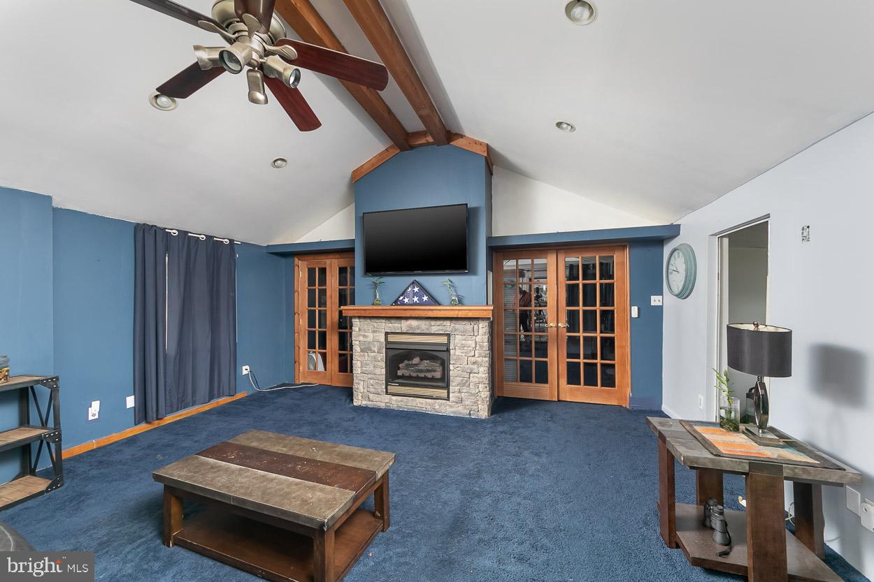 1225 Seneca Road Middle River, MD 21220 - Photo 9 of 33 Living Room w/Stone FP & French Doors!