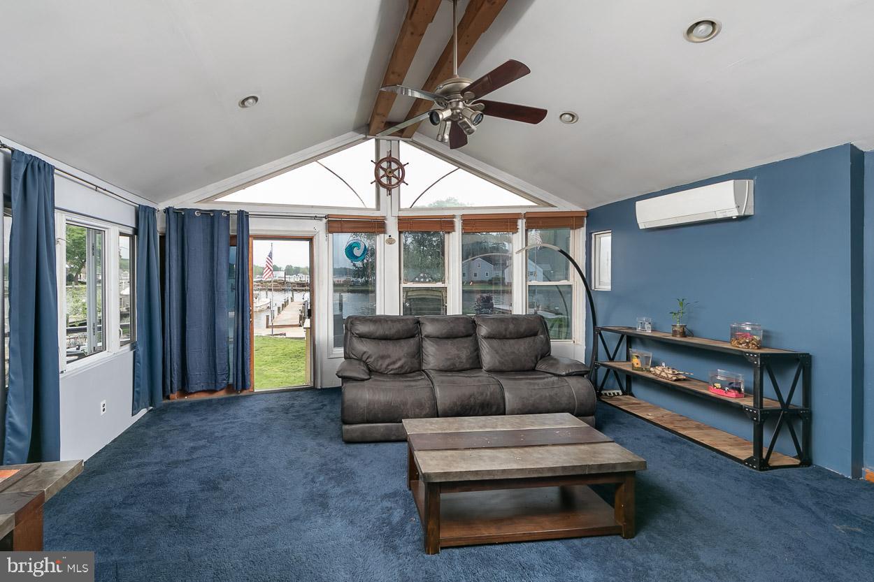 1225 Seneca Road Middle River, MD 21220 - Photo 10 of 33 Living Room w/Vaulted Ceiling! Beams!