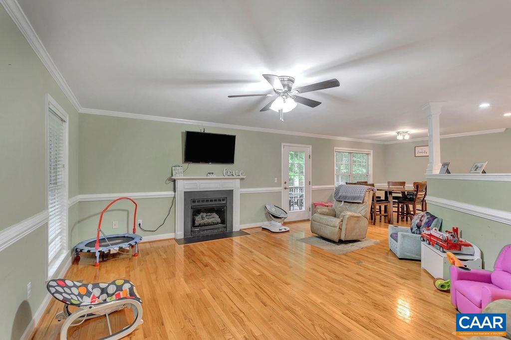32 East Point Road Palmyra, VA 22963 - Photo 9 of 29 a living room with furniture a fireplace and a flat screen tv