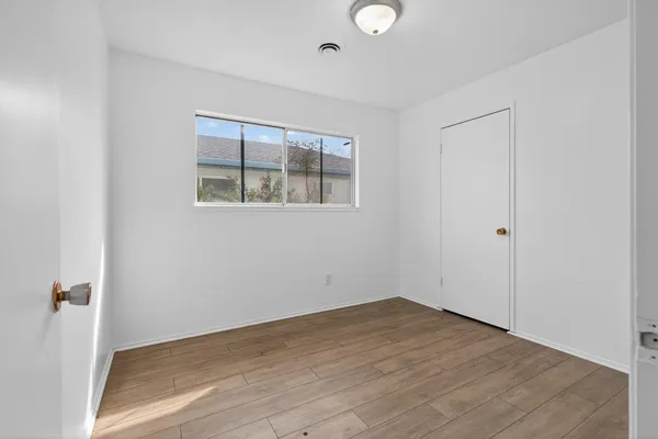 an empty room with a window