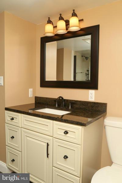2429 Baldwin Mill Road Baldwin, MD 21013 - Photo 20 of 30 a bathroom with a granite countertop sink and a mirror