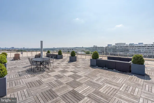 a view of a terrace with chairs