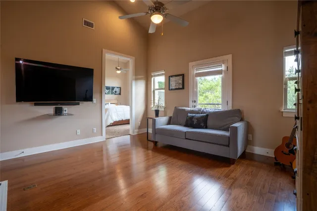 a living room with furniture