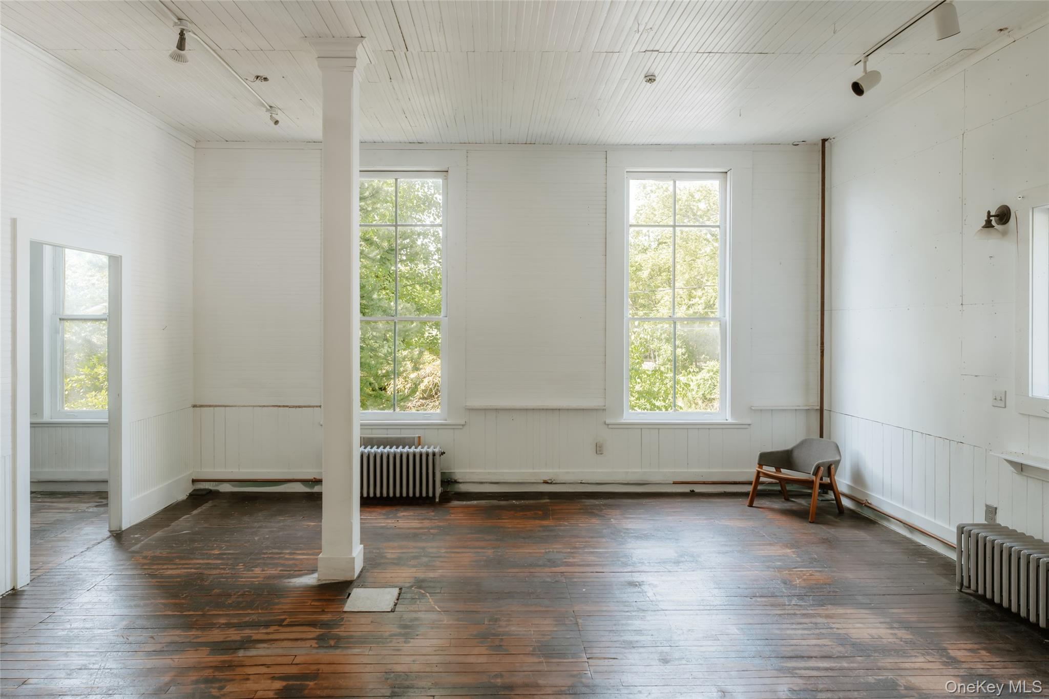 48 Upper Main Street Callicoon, NY 12723 - Photo 13 of 48 Unfurnished room featuring track lighting, dark wood-type flooring, and healthy amount of natural light