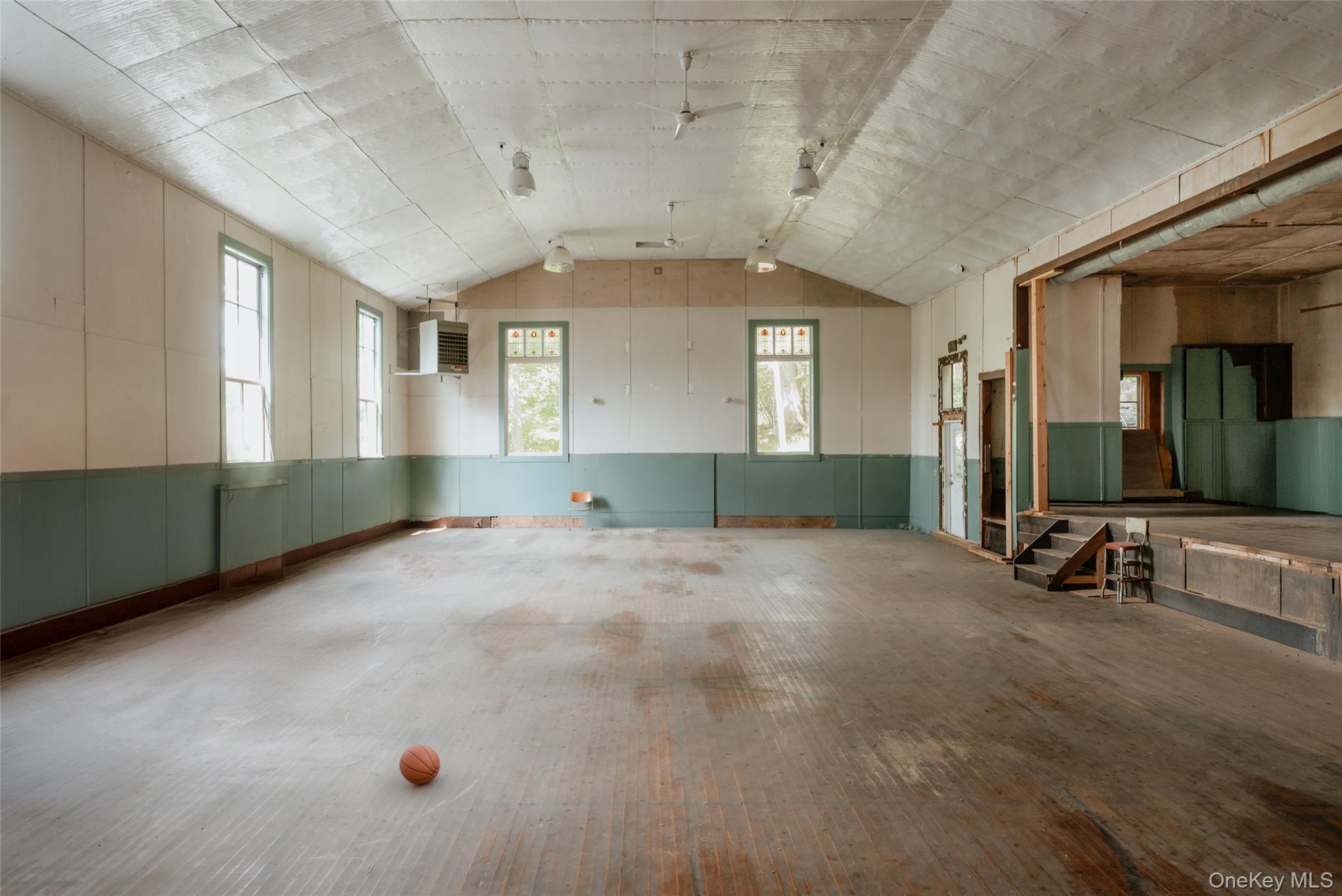 48 Upper Main Street Callicoon, NY 12723 - Photo 26 of 48 gym with vaulted ceiling, propane heater, stage