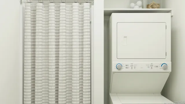 a close up view of a washer and dryer