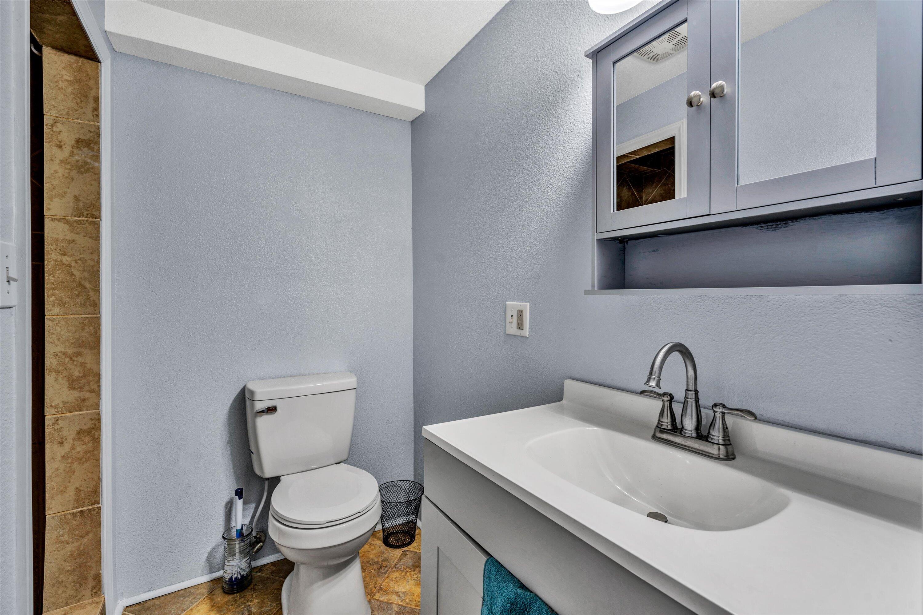1120 Turner Branch Road Goodview, VA 24095 - Photo 15 of 35 a bathroom with a sink toilet a mirror and vanity