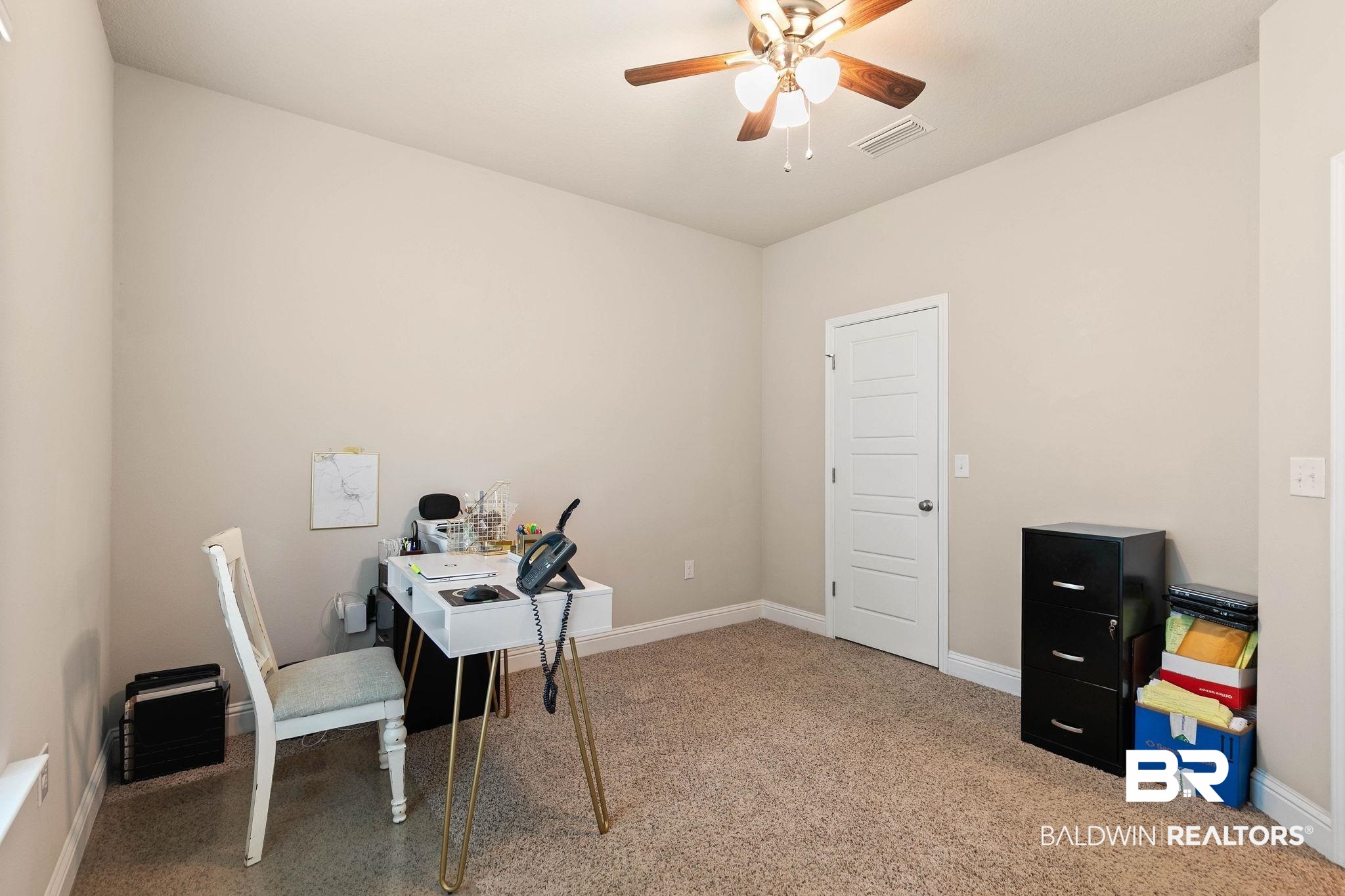 12750 B Jenkins Pit Road Daphne, AL 36527 - Photo 42 of 89 Office featuring ceiling fan and light colored carpet
