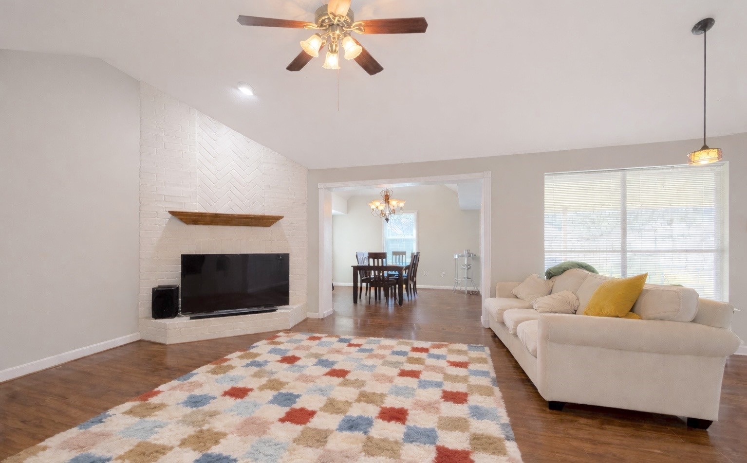 17007 Spruce Run Drive Spring, TX 77379 - Photo 5 of 23 a living room with furniture and a fireplace