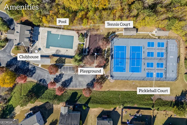a view of a swimming pool with lounge chair