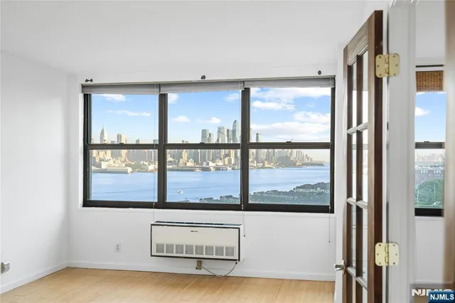 a view of a room with racks on the wall