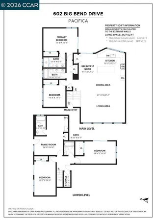 $1,599,000 | 602 Big Bend Drive, Pacifica, CA 94044