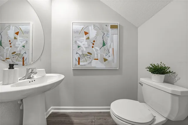 a bathroom with a toilet a sink and a mirror