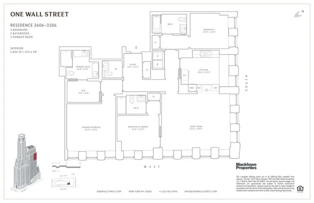 $3,895,000 | 1 Wall Street, Unit 2806 | Financial District
