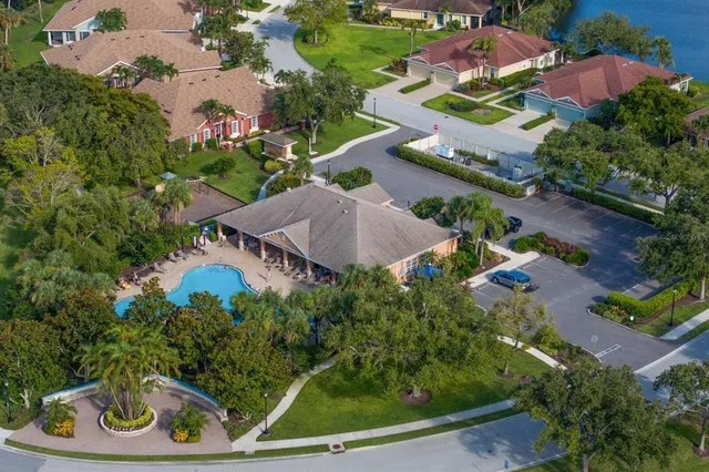an aerial view of a house