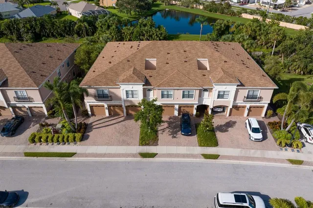 an aerial view of a house
