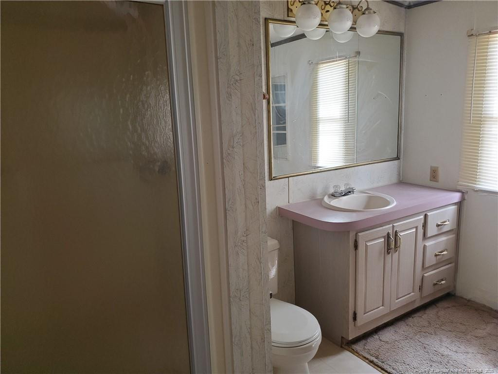 50 Old Forte Trail Spring Lake, NC 28390 - Photo 17 of 20 a bathroom with a sink a toilet and mirror