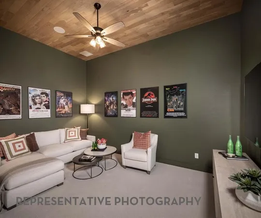 a view of a backyard with sitting area and furniture