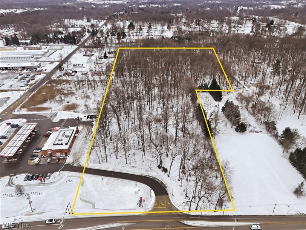 East Turkeyfoot Lake Road Green, OH 44312 - Photo 2 of 15 Snowy aerial view with property parcel outlined