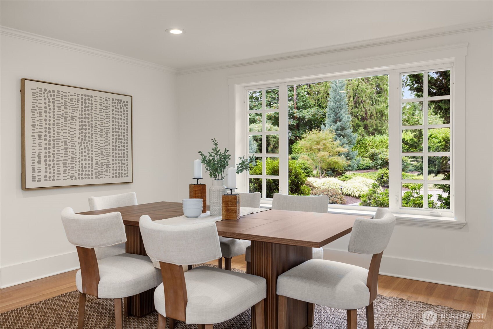 3204 Evergreen Point Road Medina, WA 98039 - Photo 19 of 39 a view of a dining room with furniture window and outside view