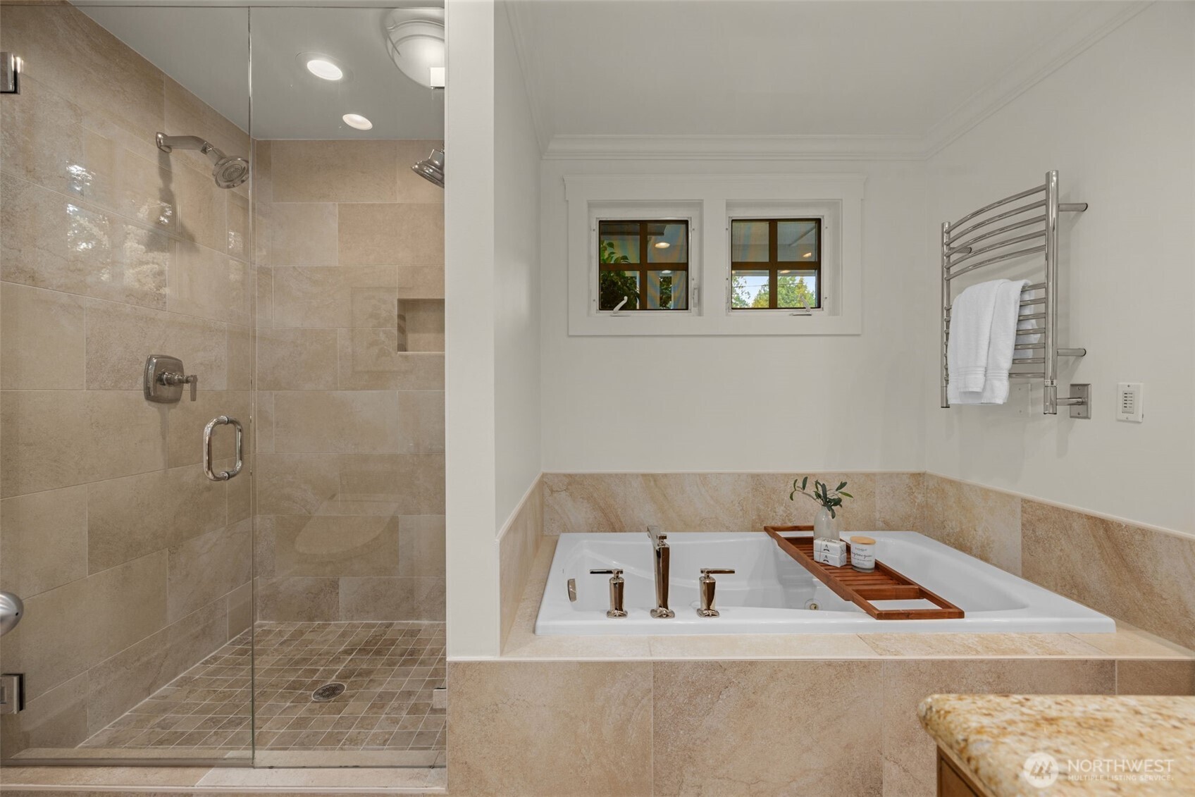 3204 Evergreen Point Road Medina, WA 98039 - Photo 24 of 39 a bathroom with a tub sink and shower