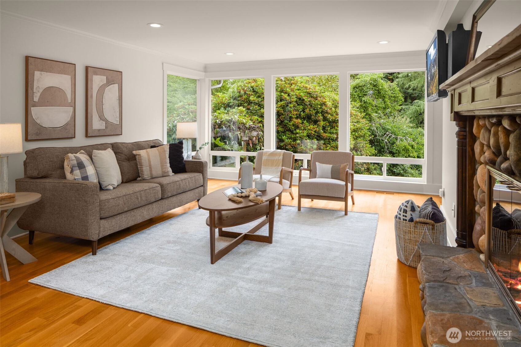 3204 Evergreen Point Road Medina, WA 98039 - Photo 10 of 39 a living room with furniture and a large window