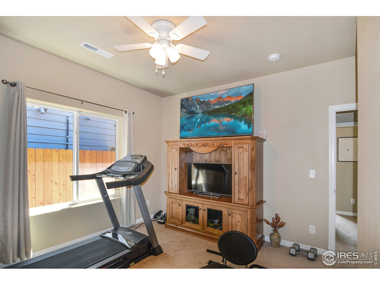 2045 Reed Grass Way Colorado Springs, CO 80915 - Photo 24 of 33 a living room with furniture a fireplace and a flat screen tv