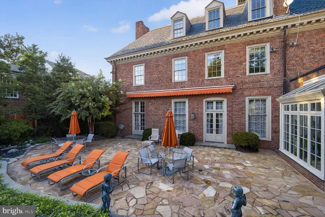 front view of a house with a patio
