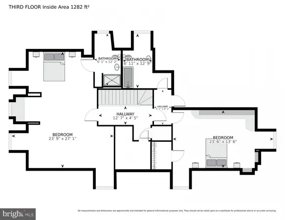 a picture of floor with lots of white walls