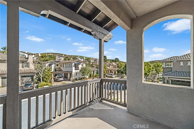 a view of a city from a balcony