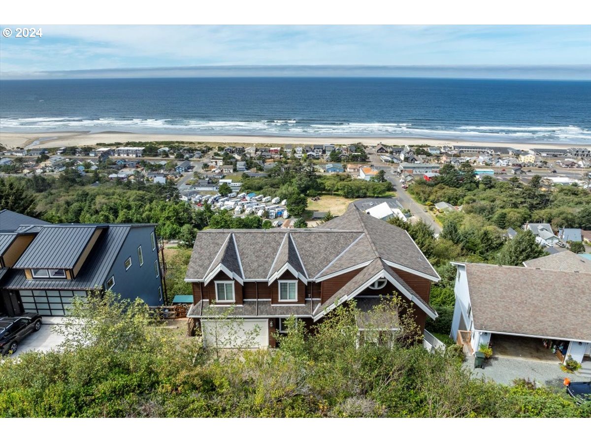 367 South Longview Loop Rockaway Beach, OR 97136 - Photo 5 of 43 an aerial view of house with yard and ocean